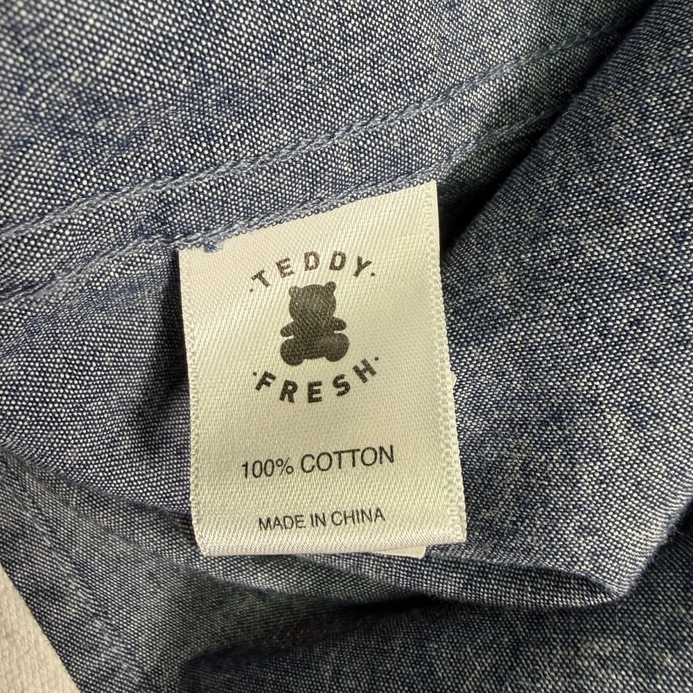 Teddy Fresh Shirt Adult Men's 3XL Button Long Sleeve Embroidery Animals Floral - Picture 6 of 9